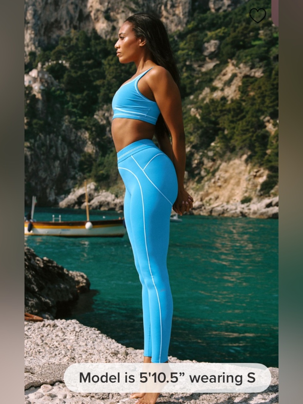 ALO AIRBRUSH HIGH-WAIST HEARTTHROB LEGGING•MED•AZURE BLUE/WHITE-•MSRP $138•BNWT